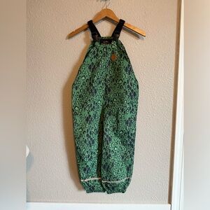 Mini Rodini Leopard Print Kids Rain Overalls